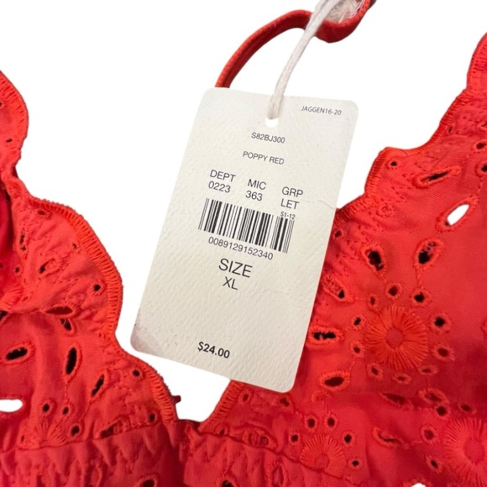 Jasmine + Ginger Eyelet Bralette Size XL Poppy Red NWT Lingerie‎ Intimate - Picture 4 of 9